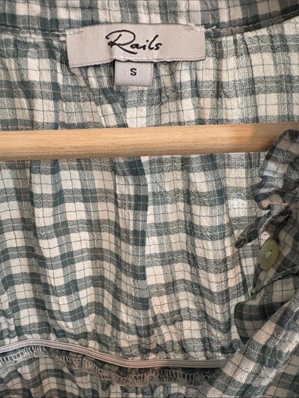 Rails Men’s Green and White Plaid Button-Down Shirt